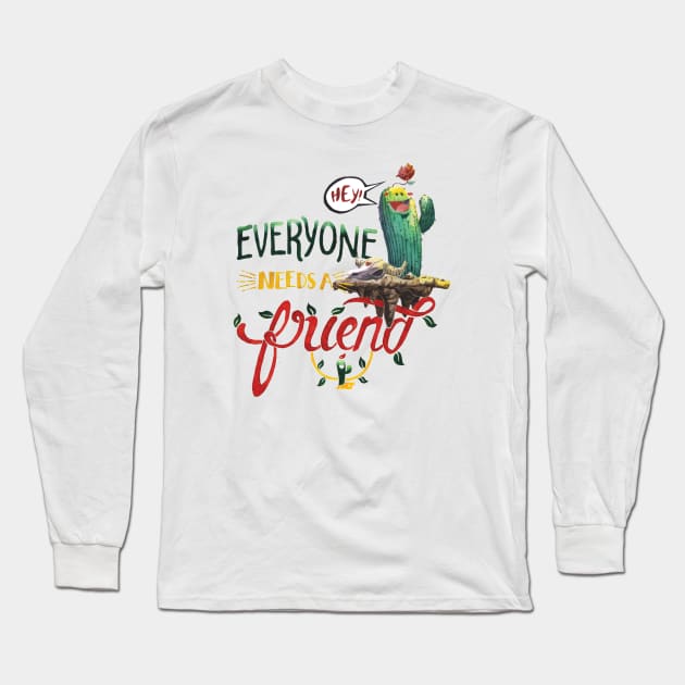 Everyone Needs A Friend Long Sleeve T-Shirt by Studio Mootant